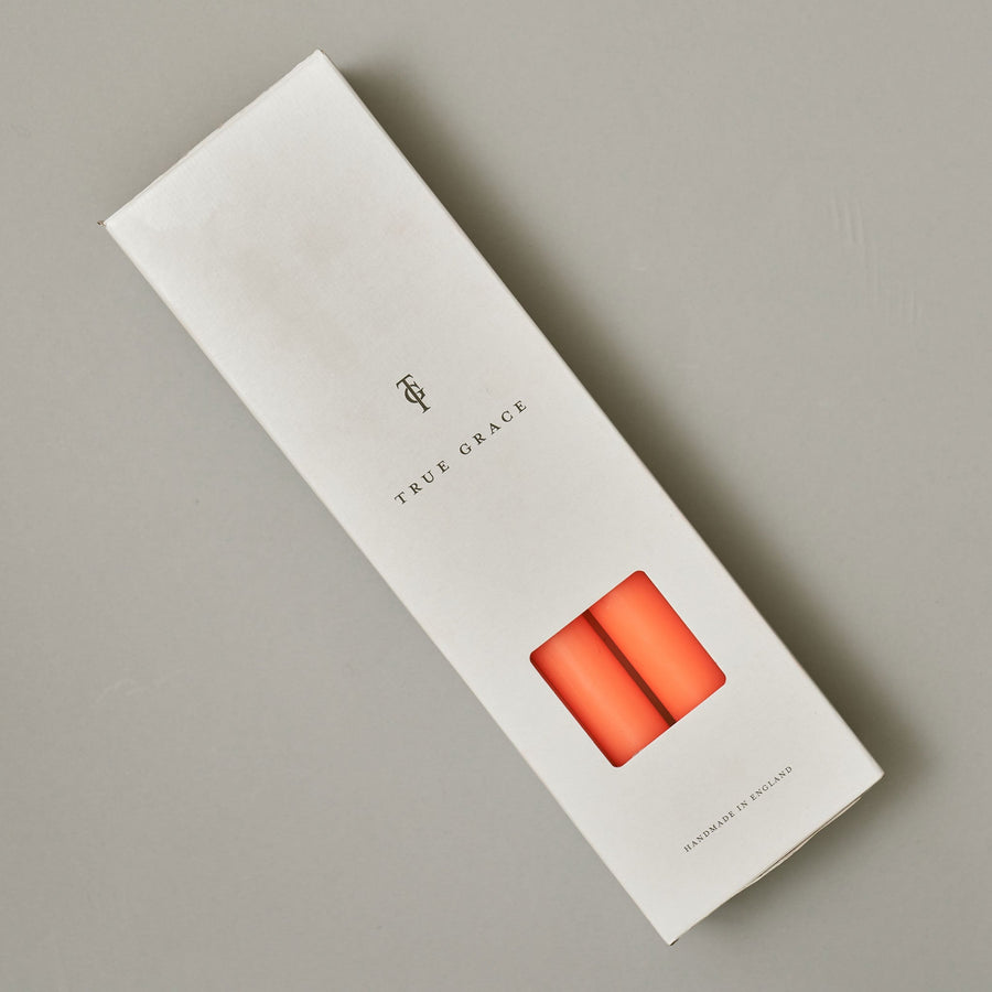 Fluoro Orange Box of 12 Dining Candles | True Grace
